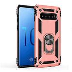 Samsung Galaxy S10 ile uyumlu Kılıf Yüzüklü Zırh Tank Vega Rose Gold