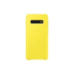 Samsung Galaxy S10 Sarı Deri Kılıf