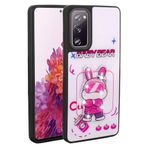 Samsung Galaxy S20 FE İle Uyumlu Kılıf Parlayan Kabartmalı İkonik Figürlü Amas Silikon Kapak 31214 Beyaz