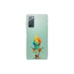 Samsung Galaxy S20 FE ile uyumlu Splash ahtapot tasarımlı şeffaf silikon kılıf