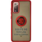Samsung Galaxy S20 Fe Kılıf Montreal Yüzüklü Silikon Kapak - Kırmızı - 1 - Renkli
