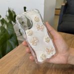 Samsung Galaxy S20 Fe Uyumlu Kılıf Zebana Floral Silikon Kılıf Gold