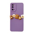 Samsung Galaxy S20 Kılıf 3D M Bear Kamera Korumalı Silikon Kapak Mor