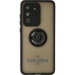 Samsung Galaxy S20 Ultra Kılıf Montreal Yüzüklü Silikon Kapak - Siyah - 1 - Renkli