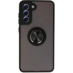 Samsung Galaxy S21 Fe Kılıf Montreal Yüzüklü Silikon Kapak - Siyah - Renkli
