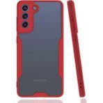 Samsung Galaxy S21 Fe Kılıf Platin Silikon - Kırmızı - Renkli