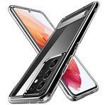 Samsung Galaxy S21 Ultra ile uyumlu Kılıf Standlı Şeffaf Silikon Kapak Renksiz