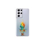 Samsung Galaxy S21 Ultra ile uyumlu Splash ahtapot Tasarımlı Slimfit şeffaf silikon kılıf