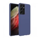 Samsung Galaxy S21 Ultra İnce Mat Silikon Kılıf Lacivert