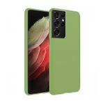 Samsung Galaxy S21 Ultra İnce Mat Silikon Kılıf Yeşil