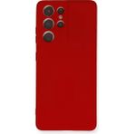 Samsung Galaxy S21 Ultra Kılıf Nano Içi Kadife Silikon - Kırmızı - Renkli