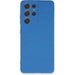 Samsung Galaxy S21 Ultra Kılıf Nano Içi Kadife Silikon - Mavi - Renkli