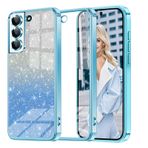 Samsung Galaxy S22 için parıltılı cep telefonu kılıfı, ultra ince, parlak, payetler, darbeye dayanıklı S22 cep telefonu kılıfı, lüks galvanik kaplama, kadın/kız çocukları için TPU tampon koruyucu