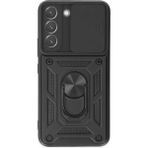 Samsung Galaxy S22 Kılıf Pars Lens Yüzüklü Silikon - Siyah - 1 - Renkli