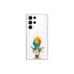 Samsung Galaxy S22 Ultra ile uyumlu Splash ahtapot tasarımlı şeffaf silikon kılıf