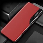 Samsung Galaxy S22 Ultra S24 S23 S21 Plus Note 20 S20 FE A53 A52 A72 5G A12 Stand Deri Kılıf, kırmızı, S10 Plus İçin Şeffaf Flip Kılıf