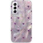 Samsung Galaxy S22 Uyumlu Kılıf Zebana Pink Heart Silikon Kılıf Lila