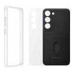 Samsung Galaxy S23 Çerçeveli & Kart Yuvalı Siyah Telefon Kılıfı