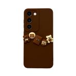 Samsung Galaxy S23 Kılıf 3D M Bear Kamera Korumalı Silikon Kapak Kahverengi