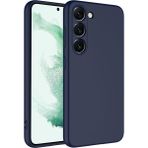 Samsung Galaxy S23 Kılıf Kadife Lansman Soft Yumuşak Liquid Silikon Kamera Korumalı Mara - Lacivert