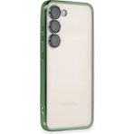 Samsung Galaxy S23 Kılıf Lensli Silikon - Yeşil - 1 - Renkli