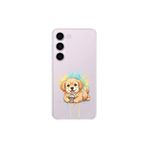 Samsung Galaxy S23 Plus ile Uyumlu Splash Köpek Tasarımlı Şeffaf Silikon Kılıf