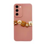 Samsung Galaxy S23 Plus Kılıf 3D M Bear Kamera Korumalı Silikon Kapak Pembe