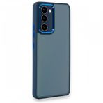 Samsung Galaxy S23 Plus Kılıf Freya Lazer Lens Kamera Çerçeveli Silikon Kapak Mavi