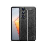 Samsung Galaxy S23 Plus Uyumlu Deri Desenli Niss Dikiş Tasarımlı Darbe Dirençli Silikon Kılıf