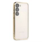Samsung Galaxy S23 Plus Uyumlu Kılıf Kamera Korumalı Lensli Silikon - Gold