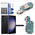 Samsung Galaxy S23 Ultra 5G için yedek şarj portu yuvası konektörü Galaxy SM-S918U SM-S918U1 şarj portu yedek USB şarj kartı Flex kablo montaj aksesuarları onarım araçları ile