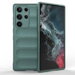 Samsung Galaxy S23 Ultra İle Uyumlu Kılıf Esnek TPU Oyuklu Arka Yüzey Tasarımlı Etnik Silikon Kapak 32597 Koyu Yeşil