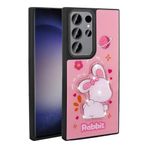 Samsung Galaxy S23 Ultra İle Uyumlu Kılıf Parlayan Kabartmalı İkonik Figürlü Amas Silikon Kapak 31220 Pembe
