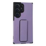 Samsung Galaxy S23 Ultra Kılıf Mega Standlı Silikon - Lila-(5796)