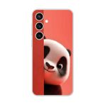 Samsung Galaxy S23+ Uyumlu Şeffaf Kılıf 4 Peluş Panda Tasarımlı