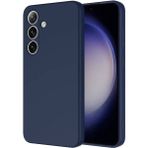 Samsung Galaxy S24 Kılıf Kamera Korumalı Lansman Kadife Iç Yüzeyli (Şık Tasarım) Silikon Kapak - Lacivert