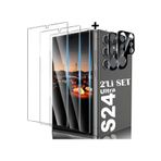 Samsung Galaxy S24 Ultra Ekran Koruyucu Nano Cam + Lens Koruyucu Cam 2'Li Set 9H Temperli Lens Camı