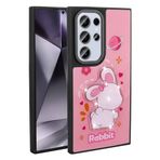 Samsung Galaxy S24 Ultra İle Uyumlu Kılıf Parlayan Kabartmalı İkonik Figürlü Amas Silikon Kapak 31223 Pembe