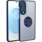 Samsung Galaxy S25 Edge Kılıf Montreal Yüzüklü Silikon Kapak - Lacivert - 1 - Renkli