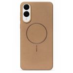 SAMSUNG Galaxy S25 Edge Uyumlu İçi Kadife Magsafe Wireless Şarj Özellikli Camel Renkli Telefon Kılıfı