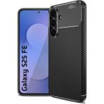 Samsung Galaxy S25 Fe Uyumlu Kılıf Karbon Tasarım Kamera Korumalı Silikon Telefon Kılıfı Kapak - Siyah