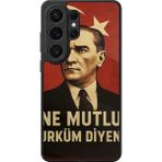 Samsung Galaxy S26 Ultra Uyumlu Mustafa Kemal Ataturk Tasarımlı Glossy Premium Kılıf - Siyah - Atatürk-294