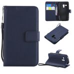 Samsung Galaxy S3 Mini Cüzdan Kılıfıyla Uyumlu, Kart Yuvaları Stand Manyetik Kapatma, Koruyucu PU Deri [Darbeye Dayanıklı TPU] Bilek Kayışı Kordon ZY ile Açılır Kapak (KARANLIK MAVİ)