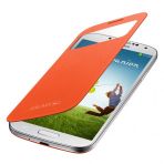 Samsung Galaxy S4 Orjinal S View Cover Kilif - Turuncu Outlet