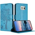 Samsung Galaxy S6 Edge Plus/S6 Edge + için JayModCase Kılıf, Kart Yuvalı Deri Çevirmeli Kılıf Koruyucu Kılıf, Stand Fonksiyonu, Manyetik Kapatma, Samsung S6 Edge Plus ile Uyumlu Cep Telefonu Kılıfı -