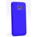 Samsung Galaxy S6 Edge Uyumlu Mat Yumuşak Silikon Kılıf (Mavi)