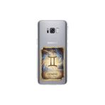 Samsung Galaxy S8 Plus ile Uyumlu Burç Kartları İkizler Tasarımlı Şeffaf Silikon Kılıf