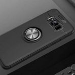 Samsung Galaxy S8 Plus ile uyumlu Kılıf Yüzüklü Magnetli Ravel Case Siyah
