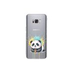 Samsung Galaxy S8 Plus ile Uyumlu Splash Panda Tasarımlı Şeffaf Silikon Kılıf