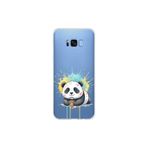Samsung Galaxy S8 Plus ile Uyumlu Splash Panda Tasarımlı Slimfit Şeffaf Silikon Kılıf